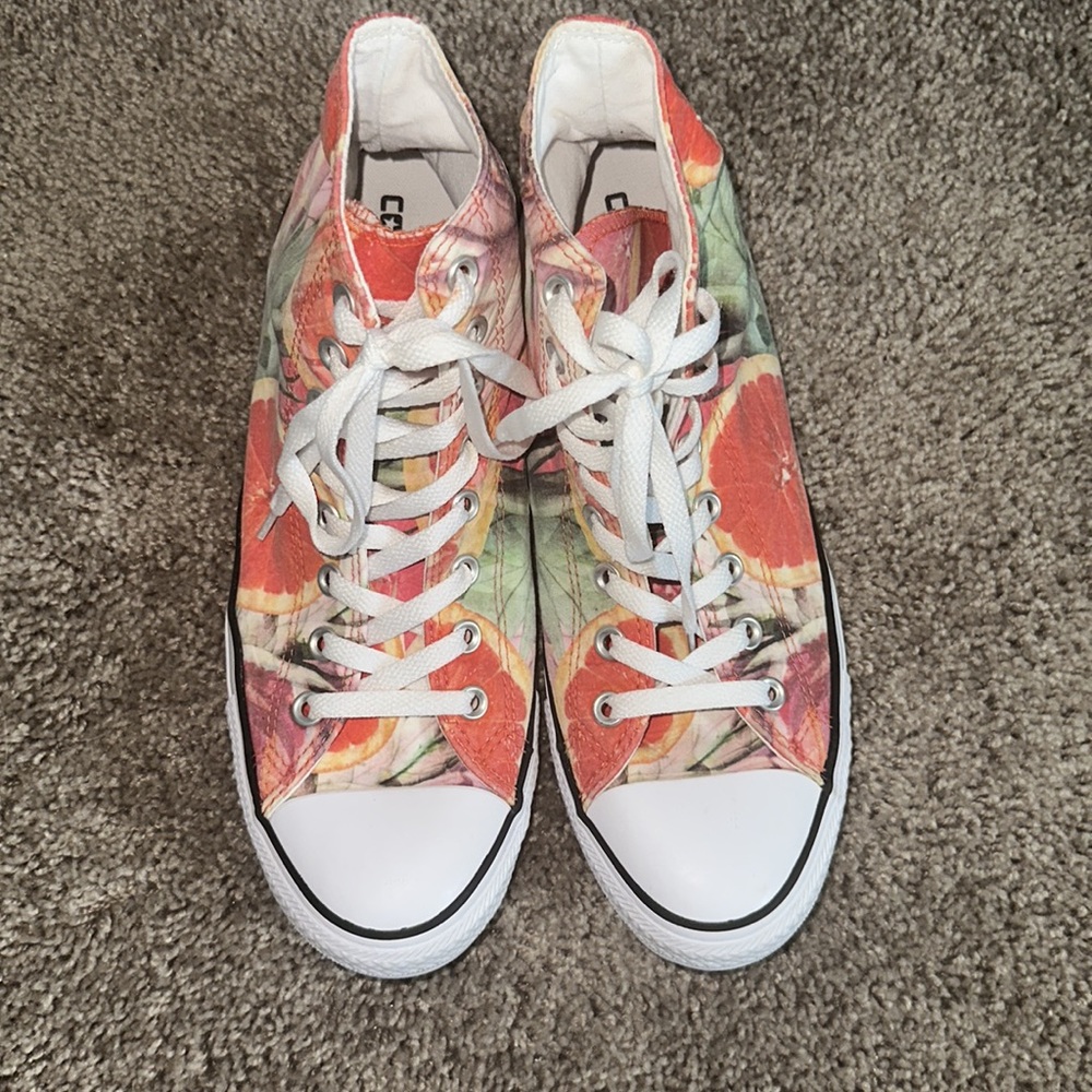 WOMENS 11 PINEAPPLE GRAPEFRUIT CONVERSE (LIKE NEW) - Picture 4 of 5